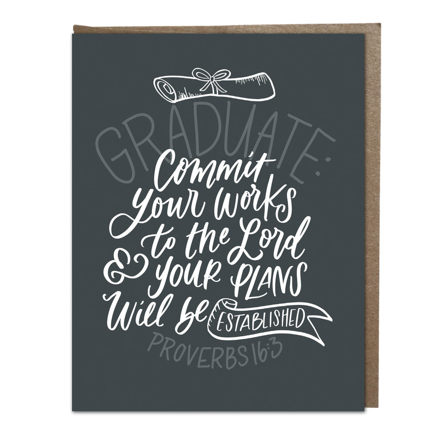 "Graduate, Commit Your Works to the Lord" card