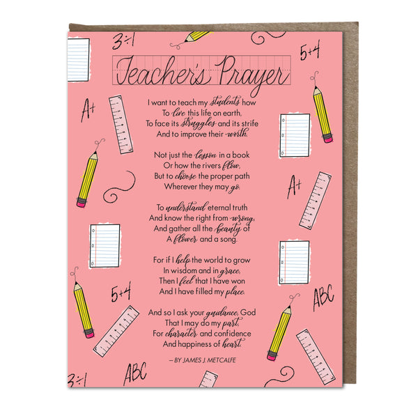 Teacher's Prayer card - Krystal Whitten Studio