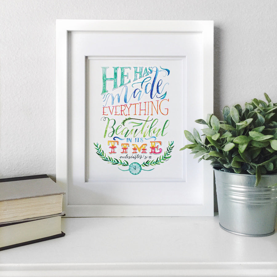 "Beautiful in its Time" scripture art print