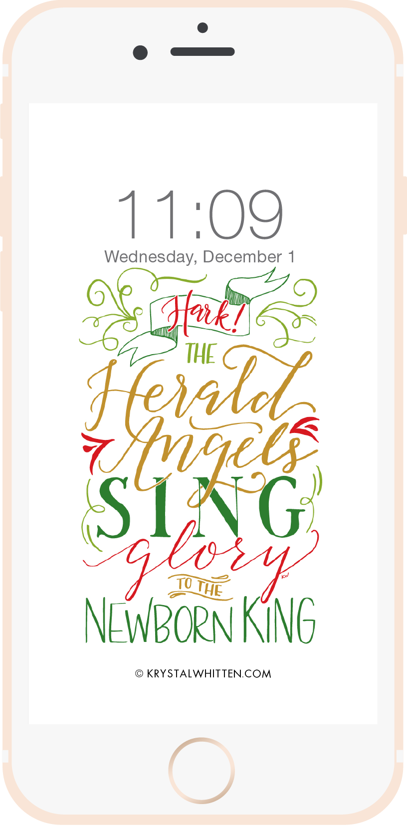 Hark the Herald Angels Sing Lock Screen (12/15)