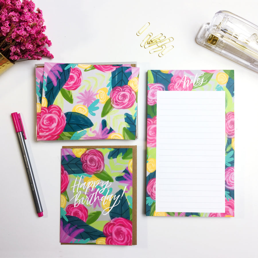 Genesis Floral "Notes" Notepad