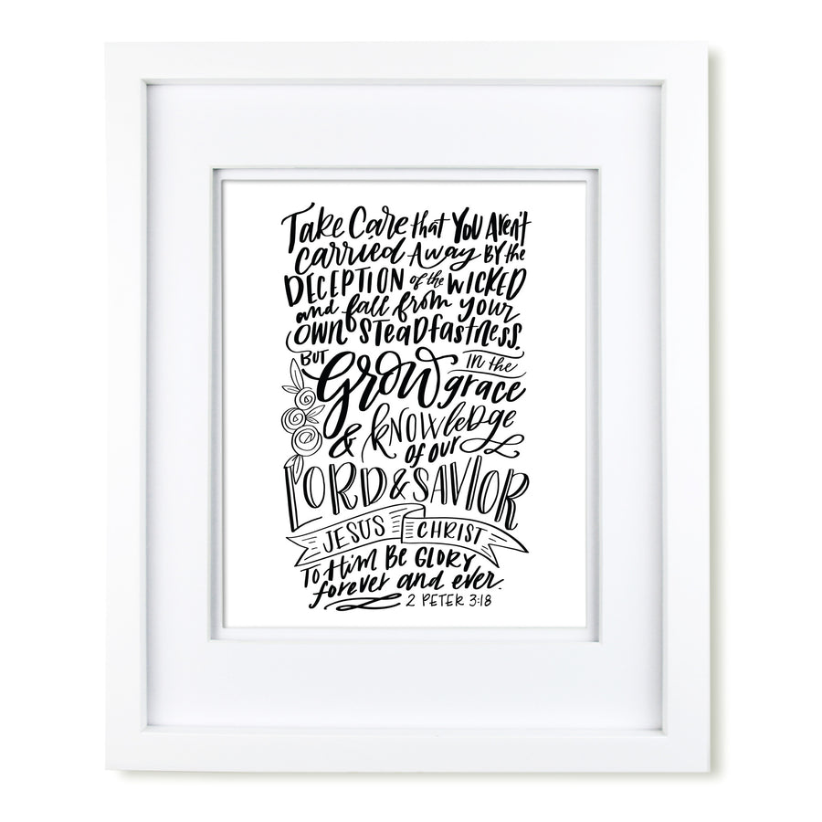 "Grow in Grace" scripture art print