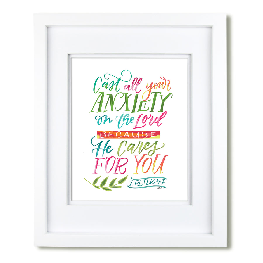 "Cast all your Anxiety on the Lord" scripture art print