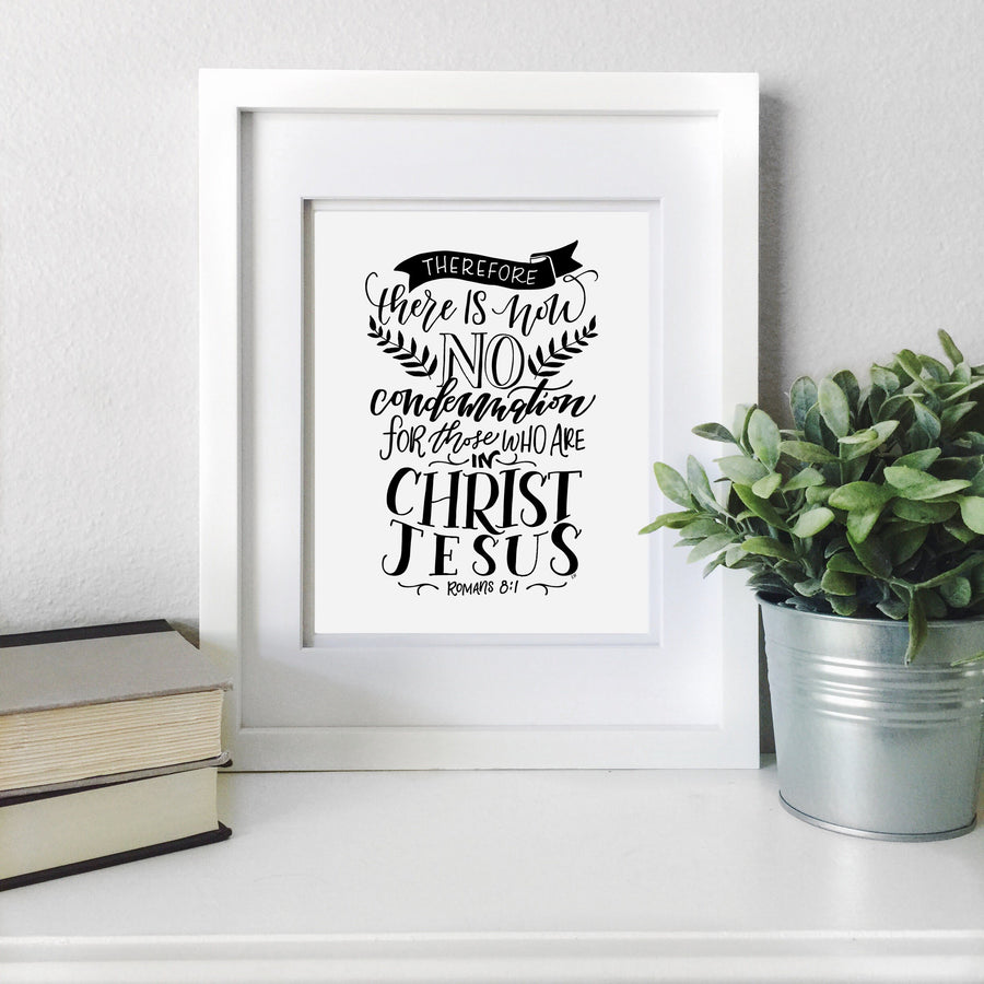 "There is No Condemnation" scripture art print