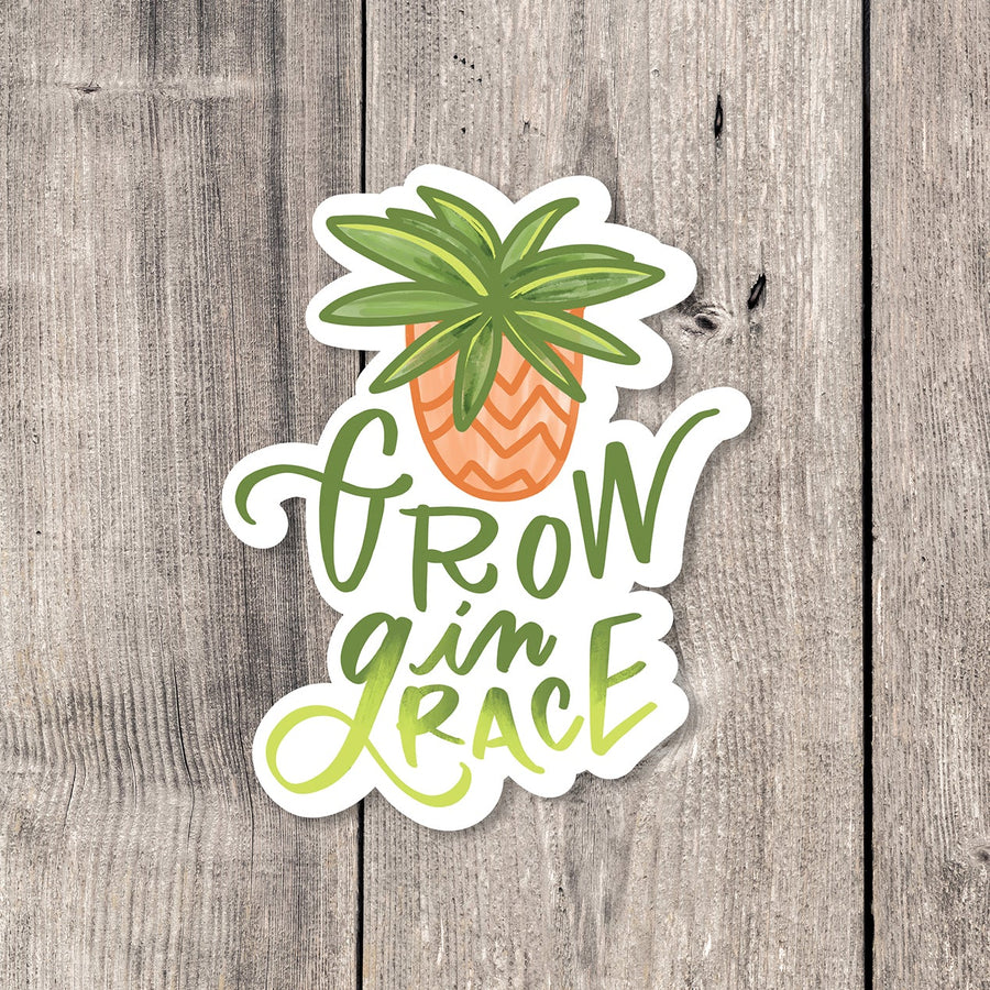 "Grow in Grace" sticker card