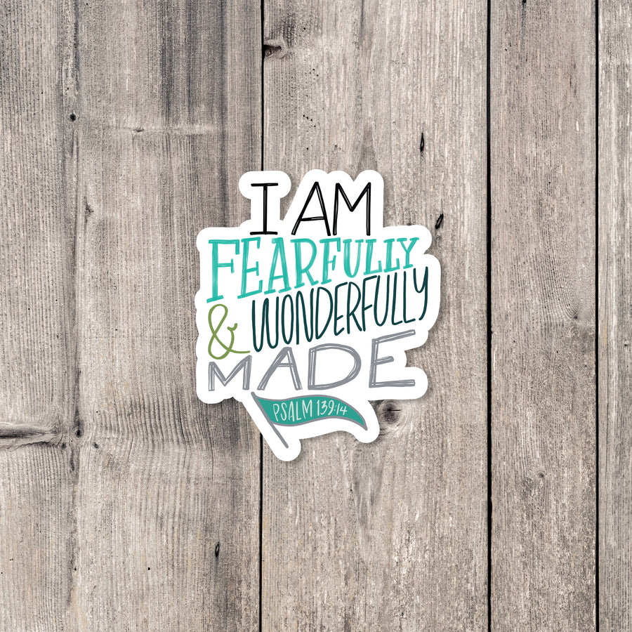 Wonderfully Made (Teal) sticker