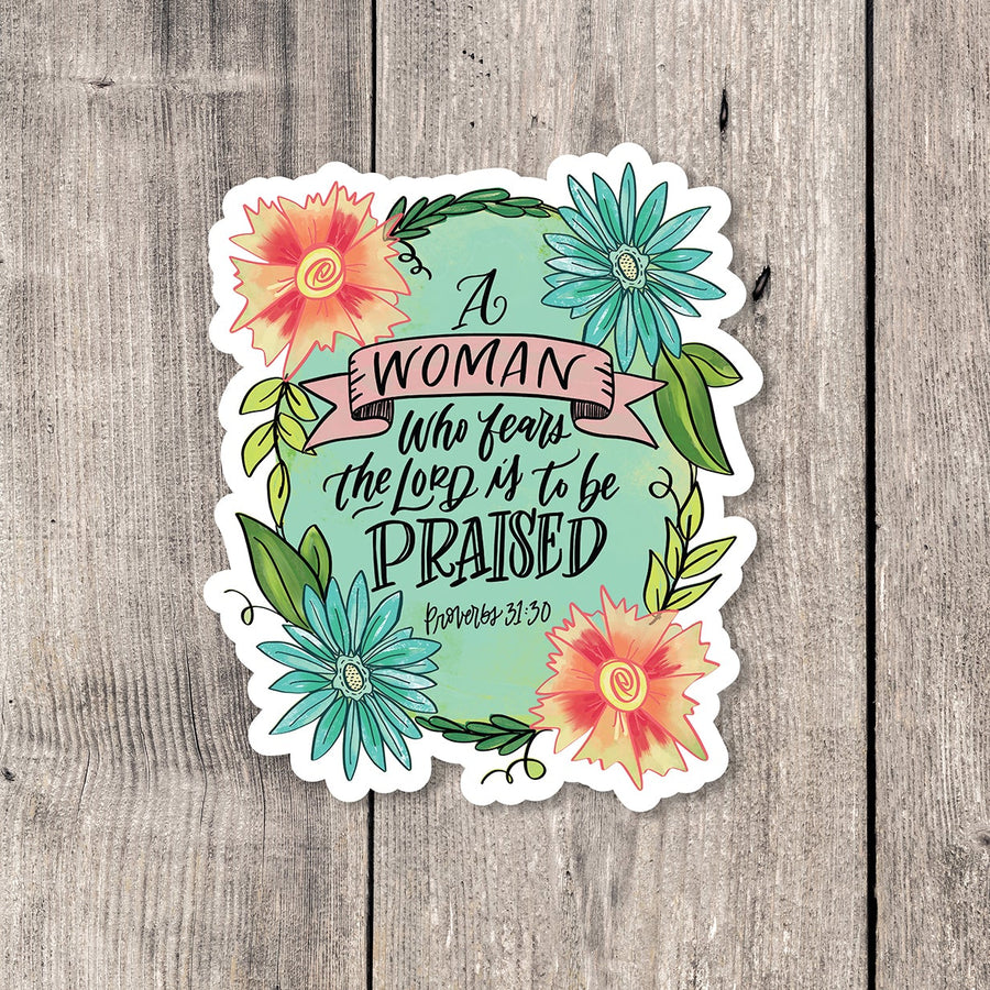 "A Woman Who Fears the Lord" sticker card