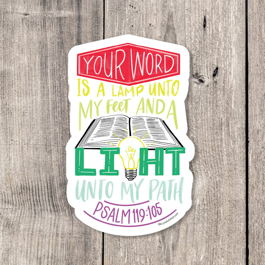 "Lamp Unto My Feet" sticker card