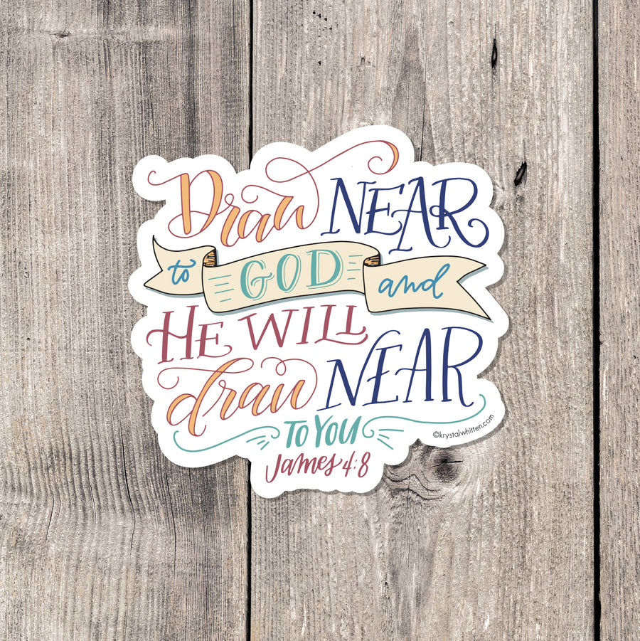 "Draw Near to God" sticker card