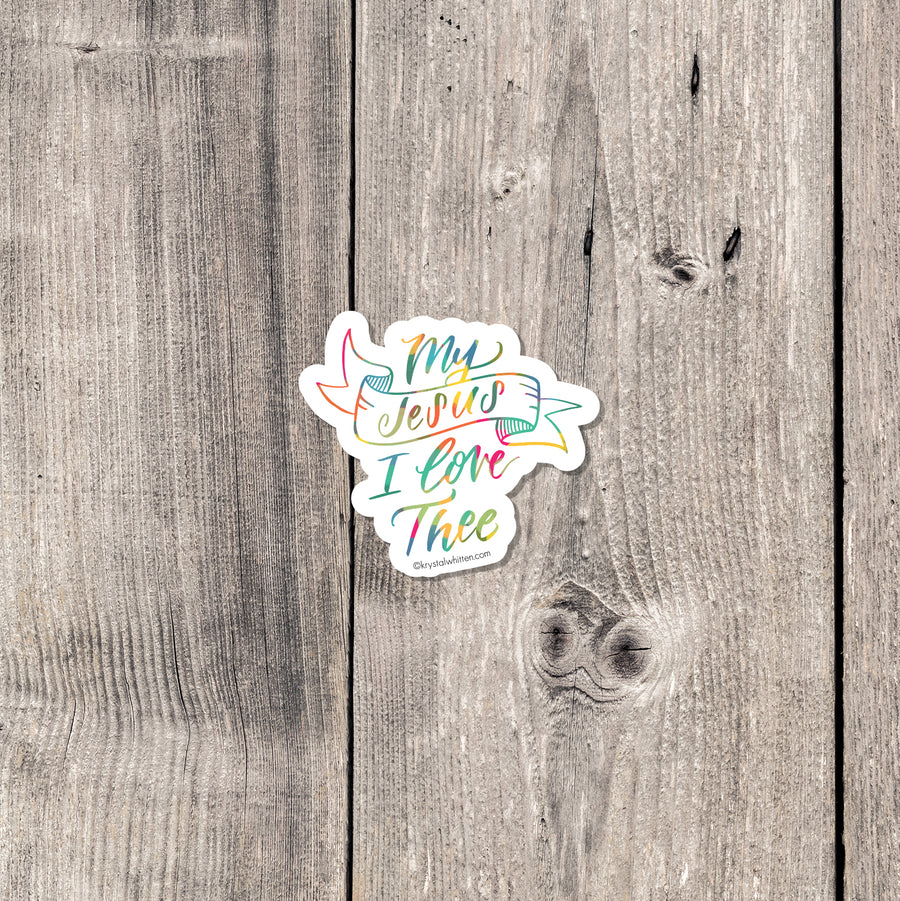 "My Jesus I Love Thee" sticker mini