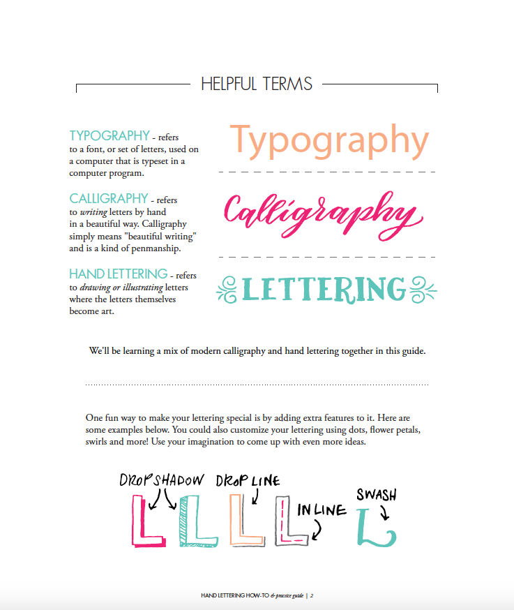 Hand Lettering How-To and Practice Guide (DIGITAL)