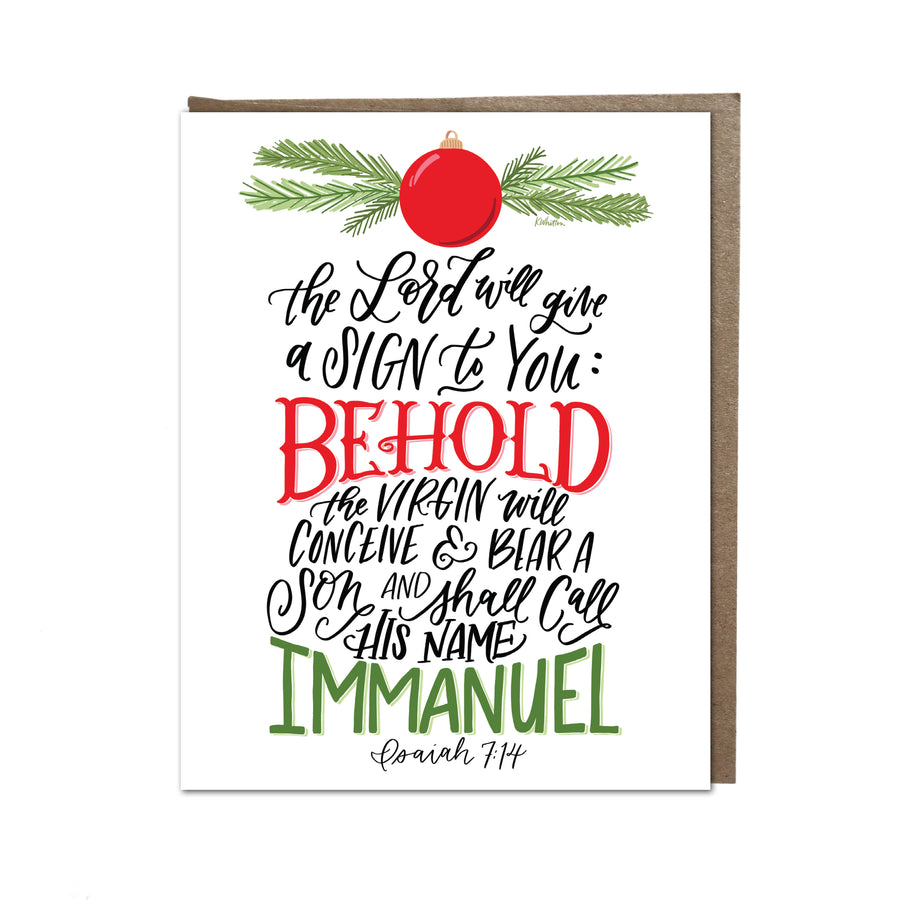 “He Shall Be Called Immanuel" card