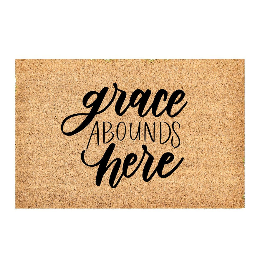 Grace Abounds Here Doormat